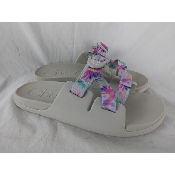 Chaco Other - Chaco Chillos Sandals Slides Pink Blue Green Yellow Tye Dye Girls Youth Size 6